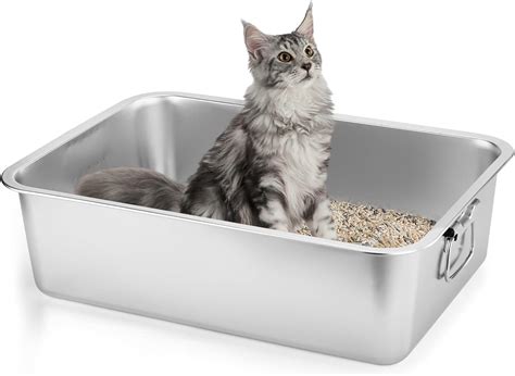 tractor supply stainless steel litter box|stainless steel litter box with high sides.